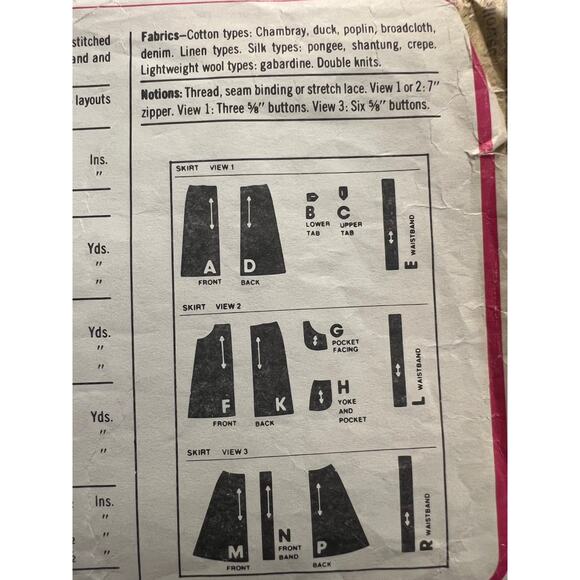 Simplicity 8241 Sewing pattern Aline straight midi skirt pants 1970s size 14 - Picture 7 of 7